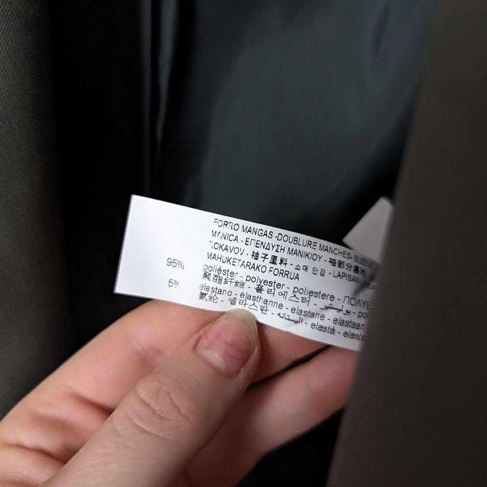 NWT Zara men's muted green Stretch Suit business casual office jacket blazer - Picture 4 of 7